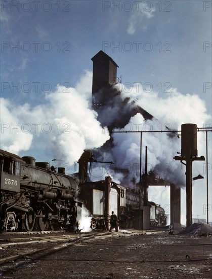 Locomotives at Roundhouse and Coaling Station, Chicago and North Western Railroad Yards