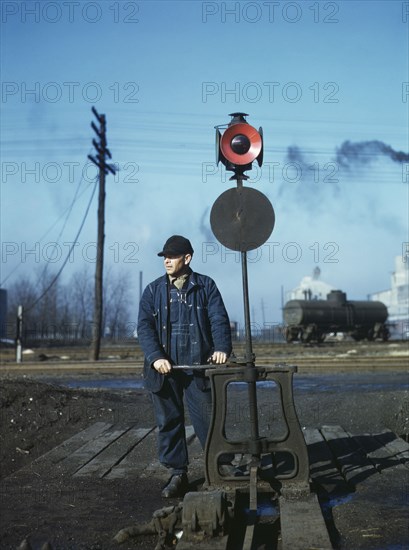 Daniel Senise throwing Switch, Indiana Harbor Belt Line Railroad Yard