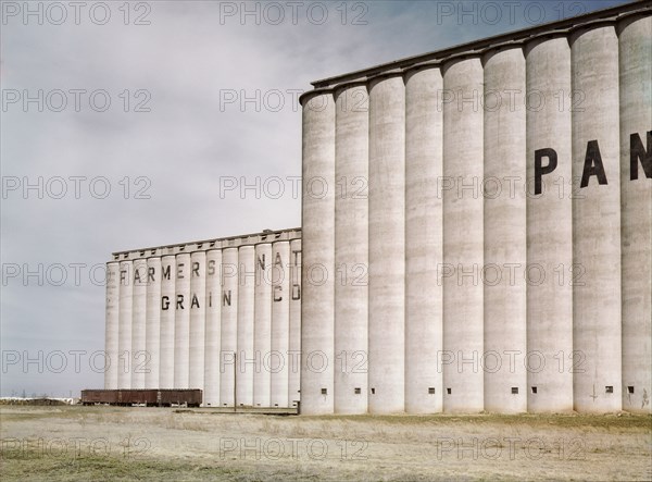 Grain Elevators along Route of Atchison, Topeka and Santa Fe Railroad