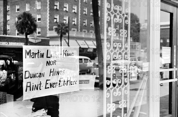 Racist Sign on Restaurant Door, Albany