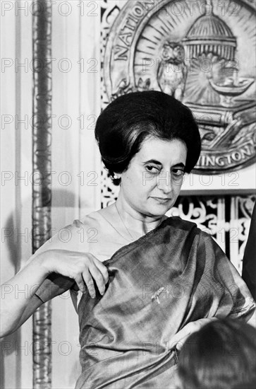Indian Prime Minister Indira Gandhi at National Press Club, Washington