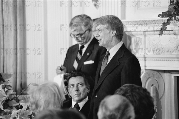 U.S. President Jimmy Carter speaking at a White House dinner celebrating the signing of the Panama Canal Treaty, Washington