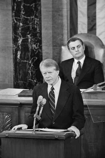 U.S. President Jimmy Carter delivering State of the Union Address to Joint Session of Congress, Washington