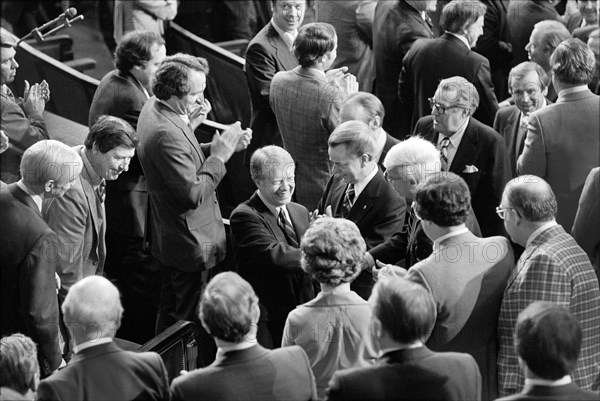 U.S. President Jimmy Carter during delivery of State of the Union Address to Joint Session of Congress, Washington