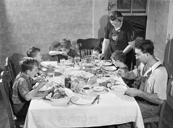 Gaynor Family at Dinner on their Farm, Fairfield