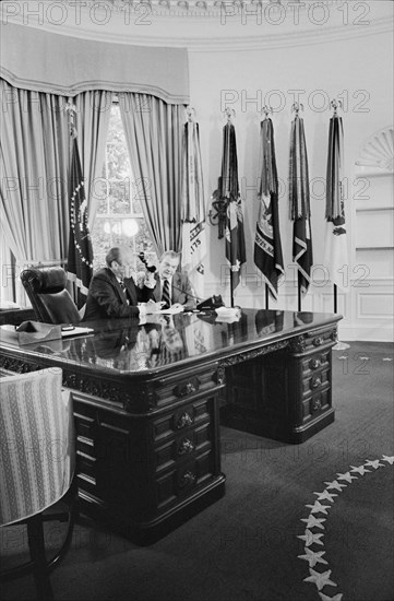U.S. President Gerald Ford meeting with George Meany, president of AFL-CIO