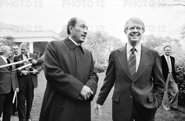 U.S. President Jimmy Carter with Egyptian President Anwar Sadat at the White House, Washington