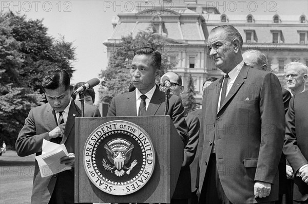 U.S. President Lyndon Johnson with South Korean President Park Chung-hee, Washington
