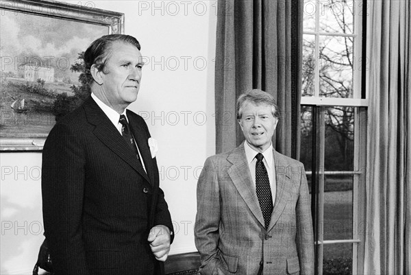 Australian Prime Minister Malcolm Fraser with U.S. President Jimmy Carter, Half-Length Portrait