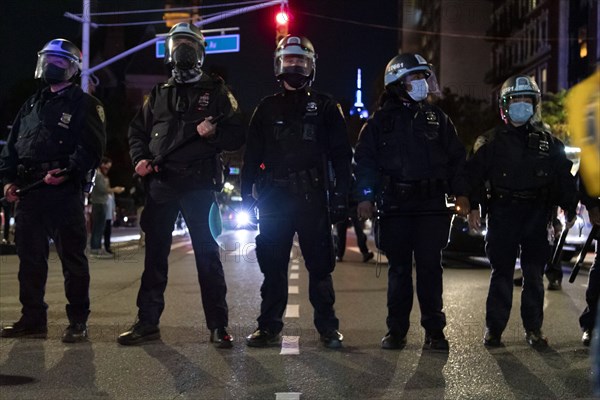 Heavily Geared NYPD Officers at Night, Greenwich Village