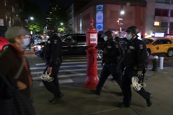 Heavily Geared NYPD Officers at Night, Greenwich Village