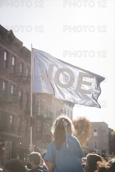 Joe Flag with Young Girl during Election Celebration, Brooklyn