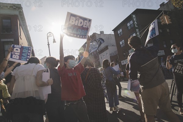 People Celebrating President-Elect Joe Biden at Street Party, Brooklyn