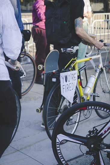 You're fired Sign on Bicycle during Celebration of President-Elect Joe Biden, Brooklyn