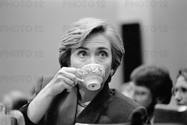 U.S. First Lady Hillary Clinton during her Presentation at Congressional Hearing on Healthcare Reform