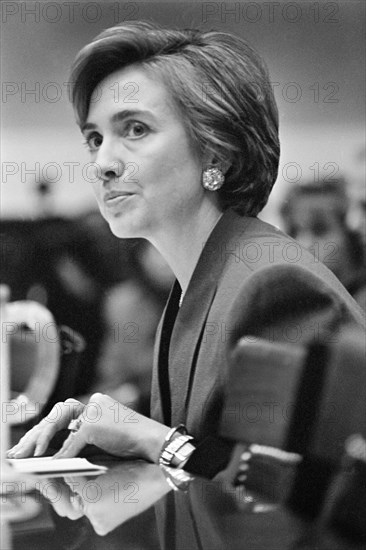 U.S. First Lady Hillary Clinton during her Presentation at Congressional Hearing on Healthcare Reform