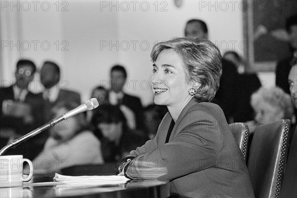 U.S. First Lady Hillary Clinton during her Presentation at Congressional Hearing on Healthcare Reform