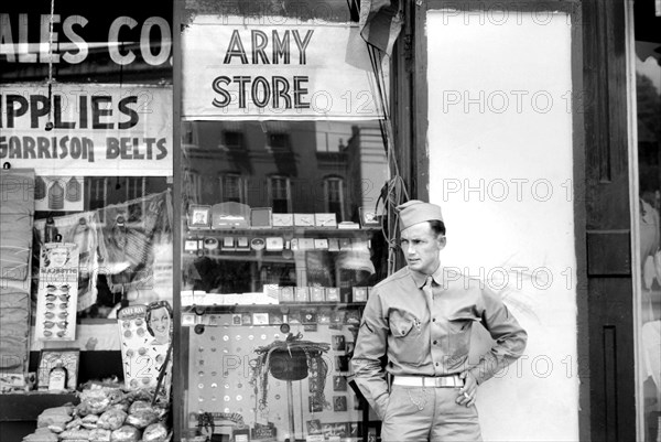 Soldier from Fort Benning on Street