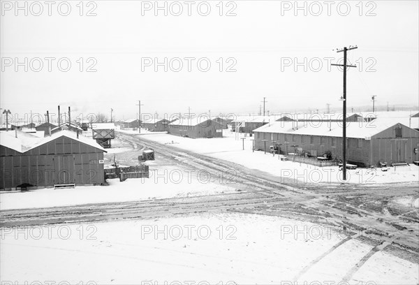 Crossroad of Two Streets after Winter Storm