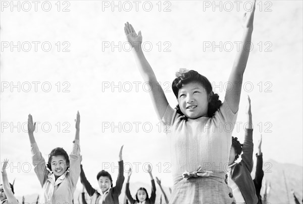 Group of School Girls doing Calisthenics