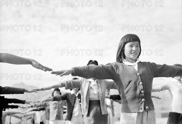 Group of School Girls doing Calisthenics