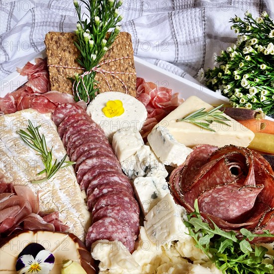 Charcuterie Grazing Board with Sausage