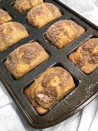 Mini Pumpkin Breads in Baking Tin