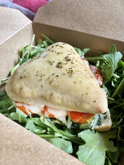 Heart-Shaped Pizza Dough Sandwich in Take-Away Box