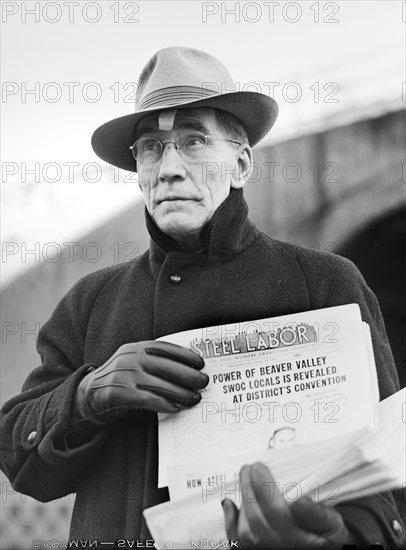 man, newspaper, politics, labor union, historical,