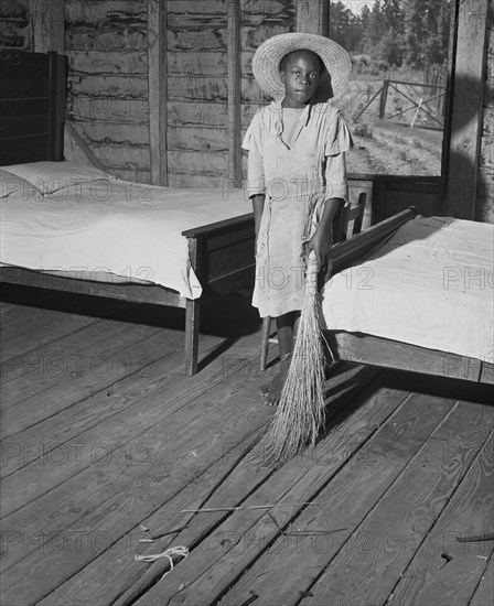 girl, household chores, rural, African-American ethnicity, historical,