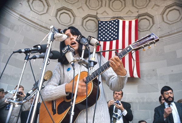 Joan Baez, anti-war, Vietnam War, musician, historical,