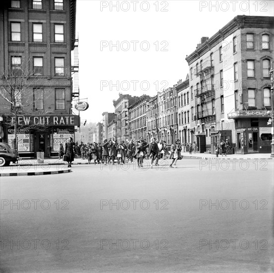 Schoolchildren crossing Street