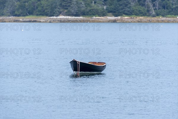 Wooden Rowboat on Mooring