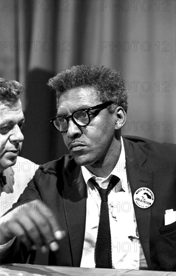 Bayard Rustin at news briefing