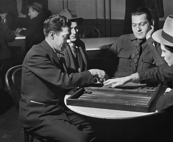 Game of Backgammon in Greek Restaurant