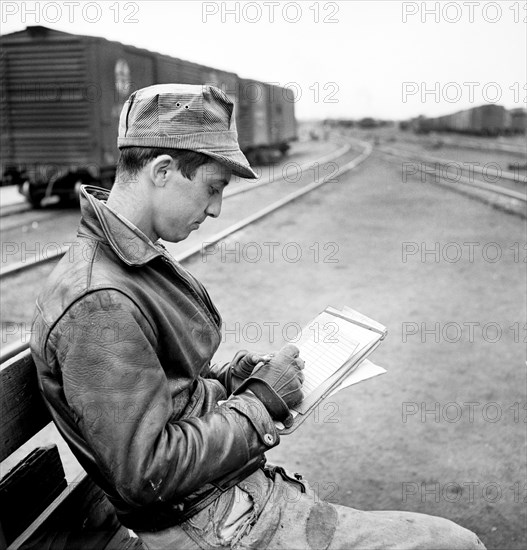 Yard Clerk making Notes at Clyde Yard of Chicago