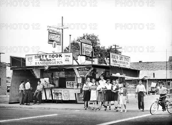 High School Students crossing Street