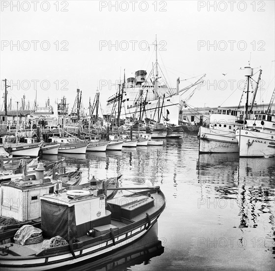 Army transport loading at Fisherman's Wharf