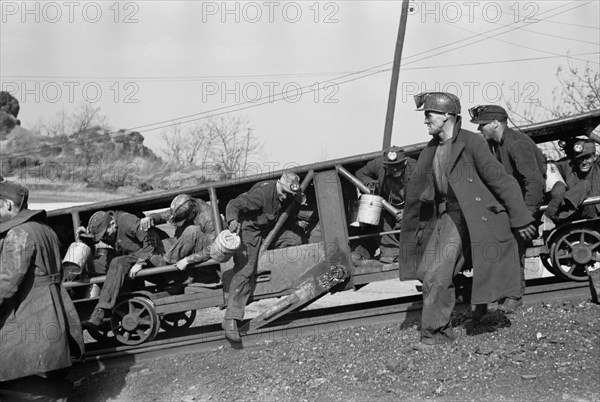 Miners coming out of the Mine