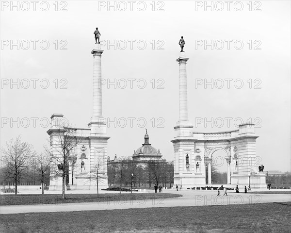 Nearly-completed Smith Memorial Arch