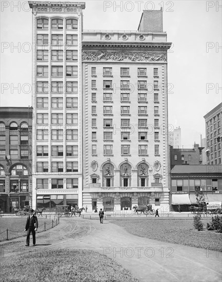 Municipal Court Building and Illinois Athletic Club with Grant Park in foreground