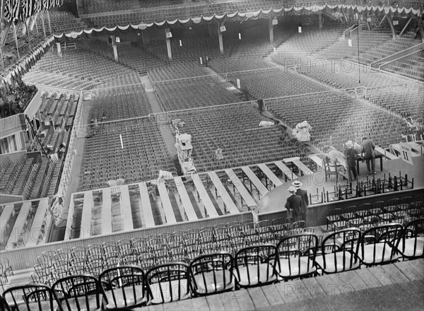 Interior view of empty seats