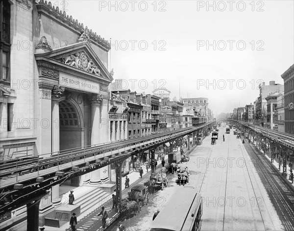 Street Scene and Elevated Train Tracks