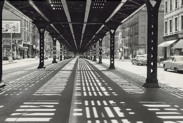 Street Scene underneath Elevated Railway