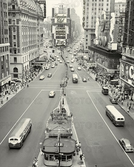 High Angle View of Times Square looking North from the Times Building