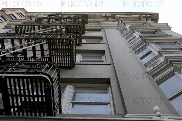 Low Angle View of Building and Fire Escape