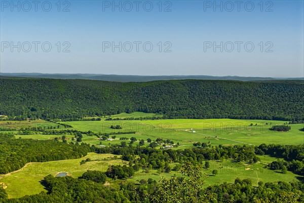 High Angle View of Lush Valley Landscape