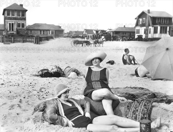 Two Women relaxing on Beach