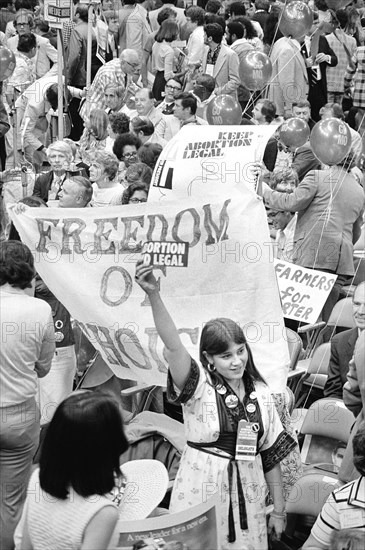 Demonstration protesting anti-abortion candidate Ellen McCormack