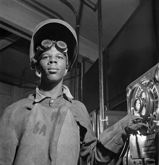 Young Adult Man receiving training in arc welding